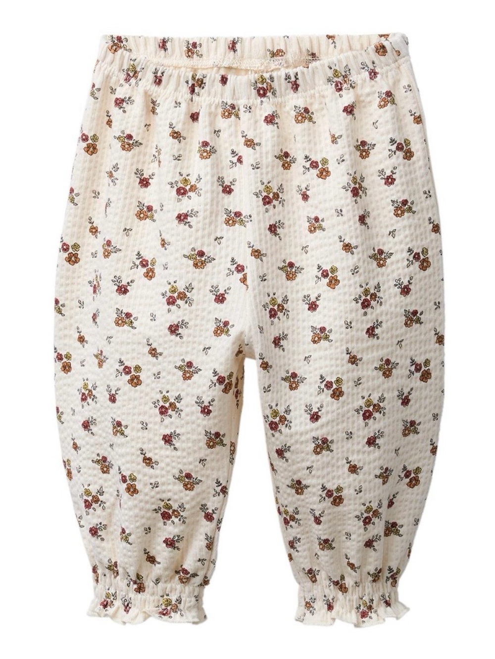 Zara Cream Floral Print Ruffle Hem Baby Pants